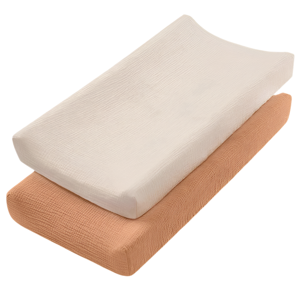 Muslin Changing Pad Cover for Changing Table (Set of 2) Sand Pumpkin
