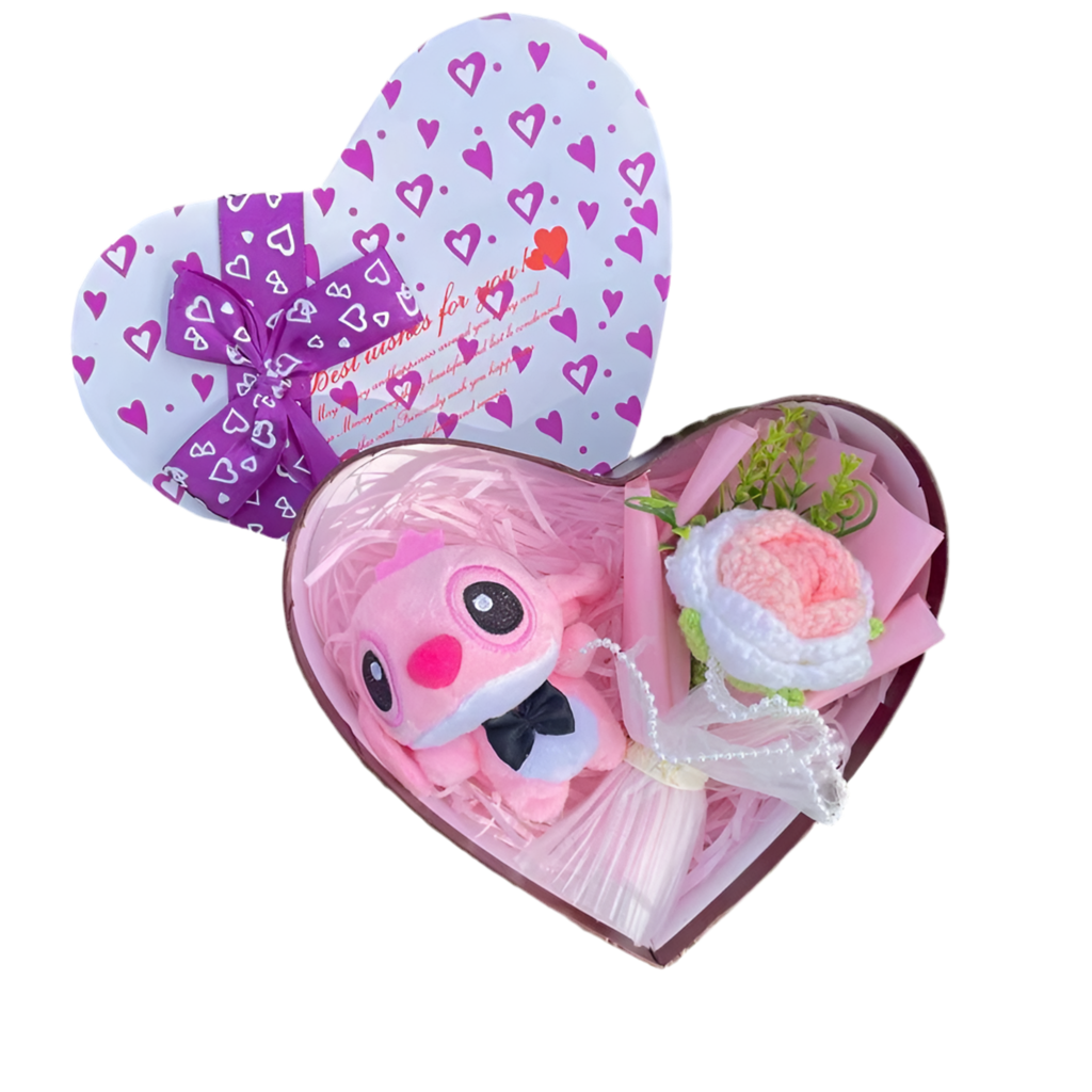 Stitch Plush Flower Heart Gift Box | Kawaii Disney-Inspired Keepsake