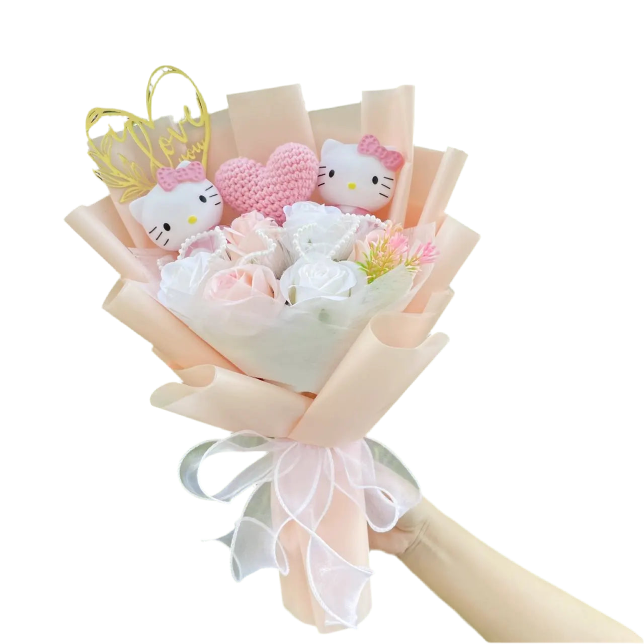 Hello Kitty Plush Flower Gift Bouquet – 35cm in Gift Box | Sanrio-Inspired Keepsake Arrangement 7