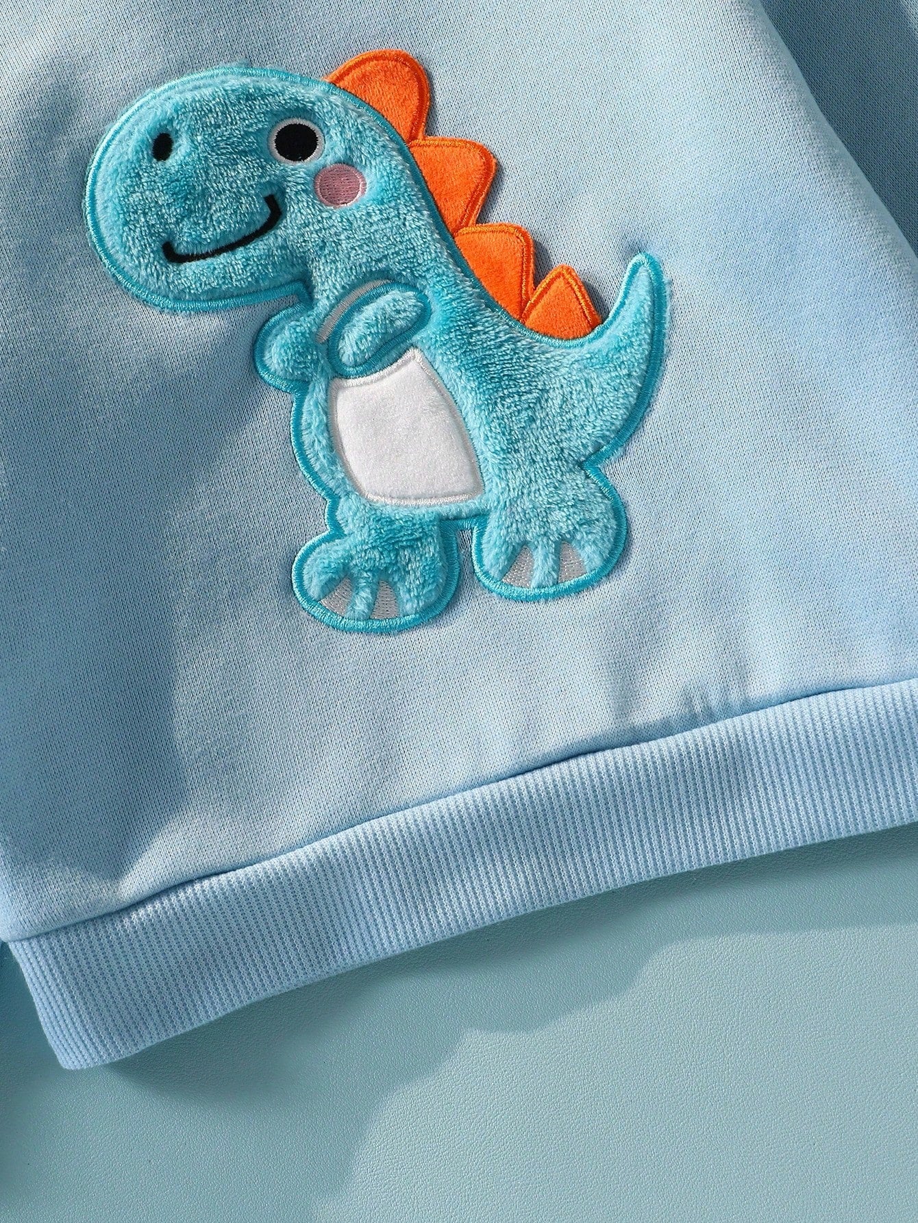 Baby/Toddler Boys Dinosaur Toddler Outfit – 3D Embroidered Furry Hoodie & Pants Set | Age 6m-3 YRS