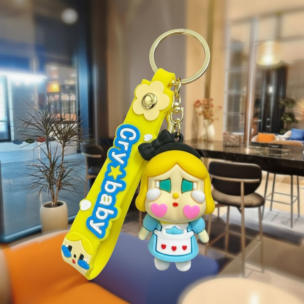 POP MART Crybaby Plush Keychain – 6.5cm Soft Character Clip Multicolor F