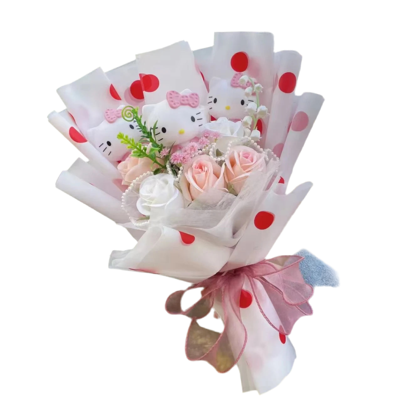 Hello Kitty Plush Flower Gift Bouquet – 35cm in Gift Box | Sanrio-Inspired Keepsake Arrangement 11
