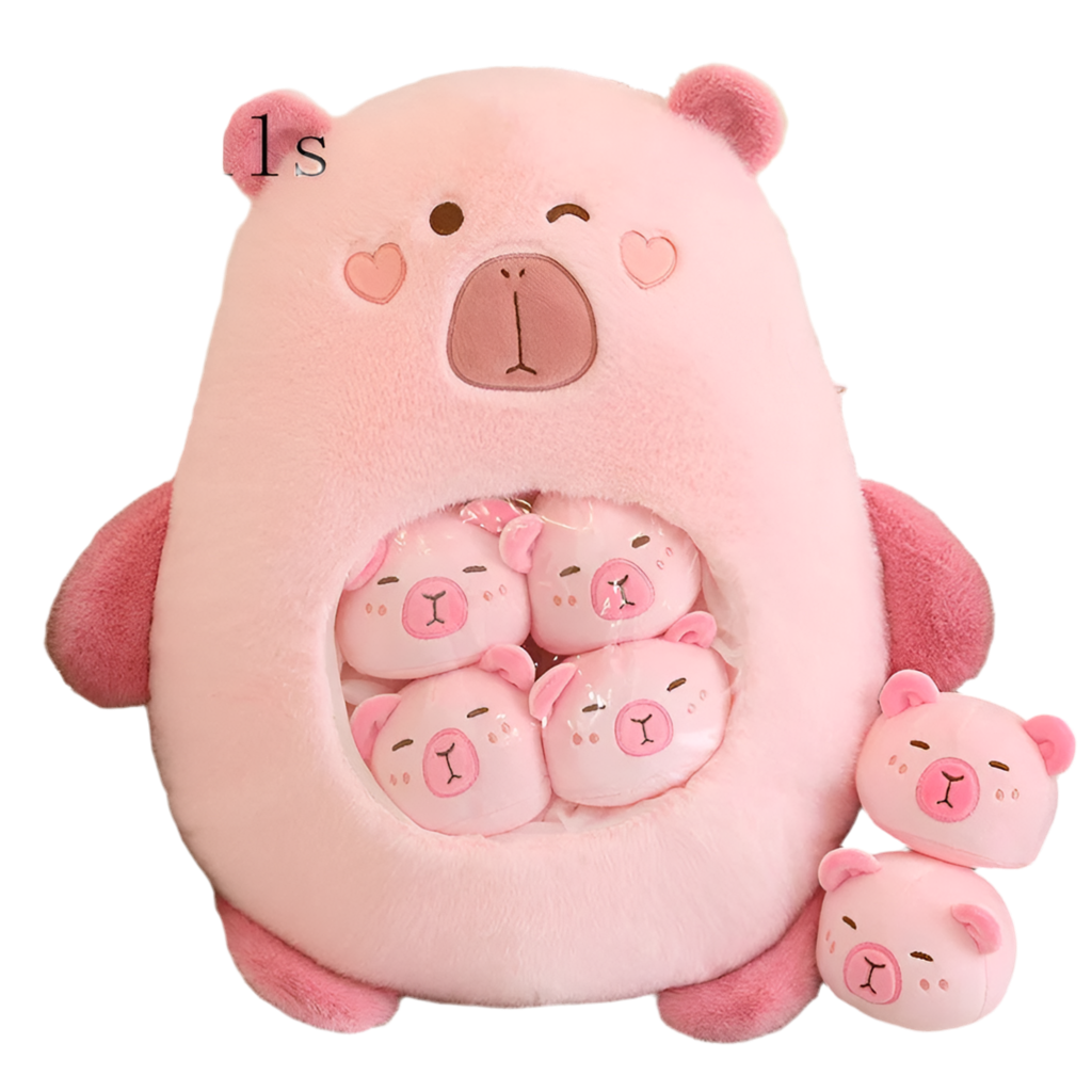 Plush Panda Koala Capybara Pudding Bag Stuffed Toy 35-50cm Pink Capybara