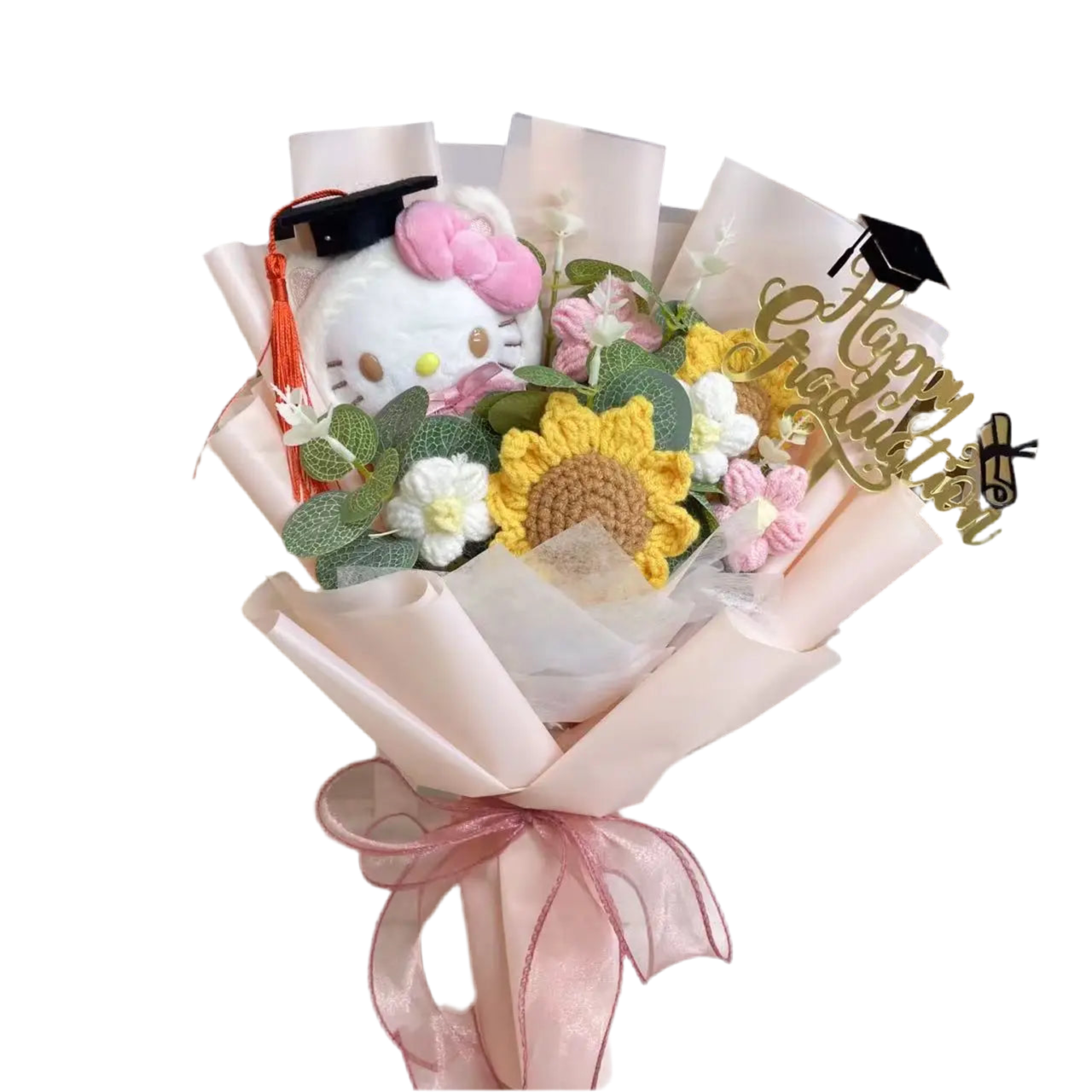 Hello Kitty Plush Flower Gift Bouquet – 35cm in Gift Box | Sanrio-Inspired Keepsake Arrangement 16