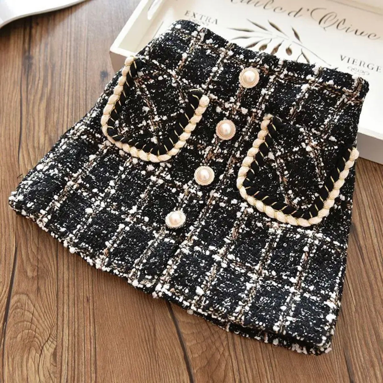 Girls Plaid Skirt (Age 3-11YRS) Black