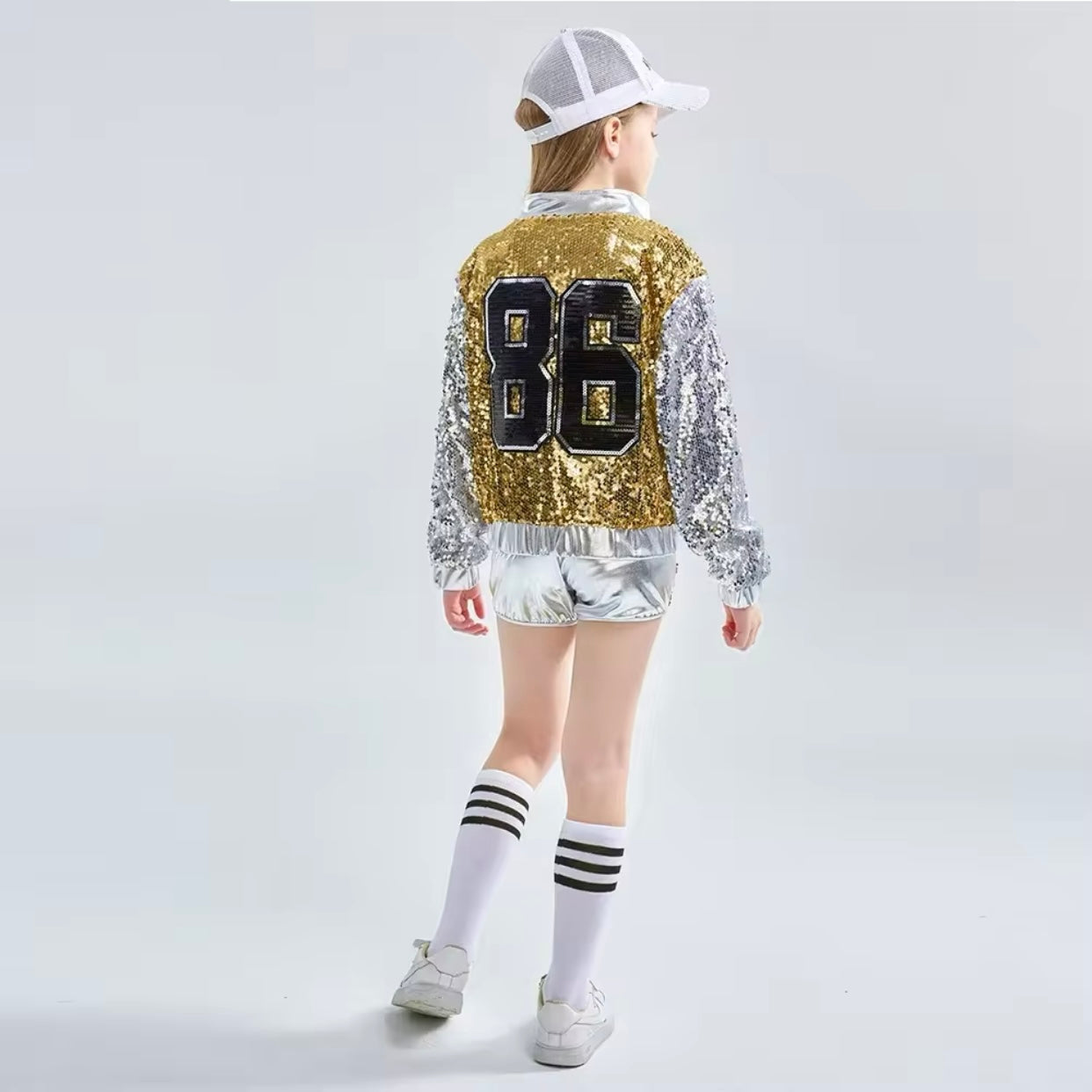 Girls Sequin Jacket Shorts & Top Set (Age 4-14YRS)