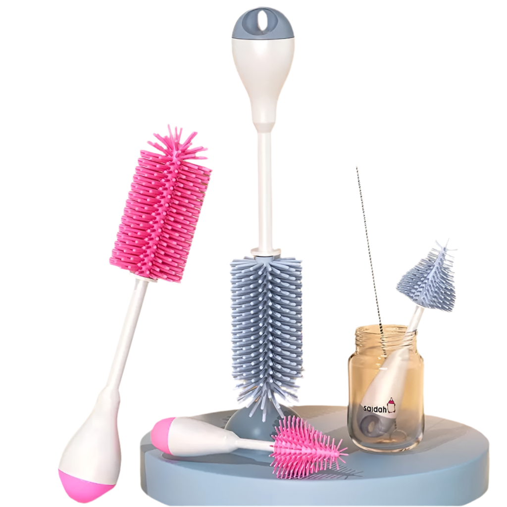 Silicone Baby Bottle Brush Cleaning 360 Degree Rotation