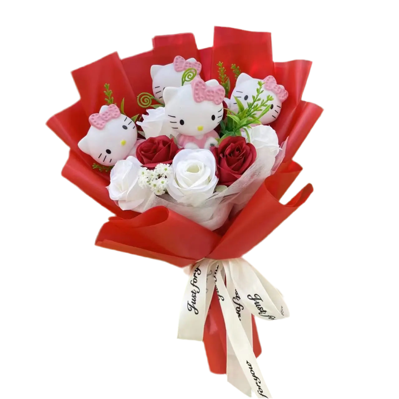 Hello Kitty Plush Flower Gift Bouquet – 35cm in Gift Box | Sanrio-Inspired Keepsake Arrangement 10