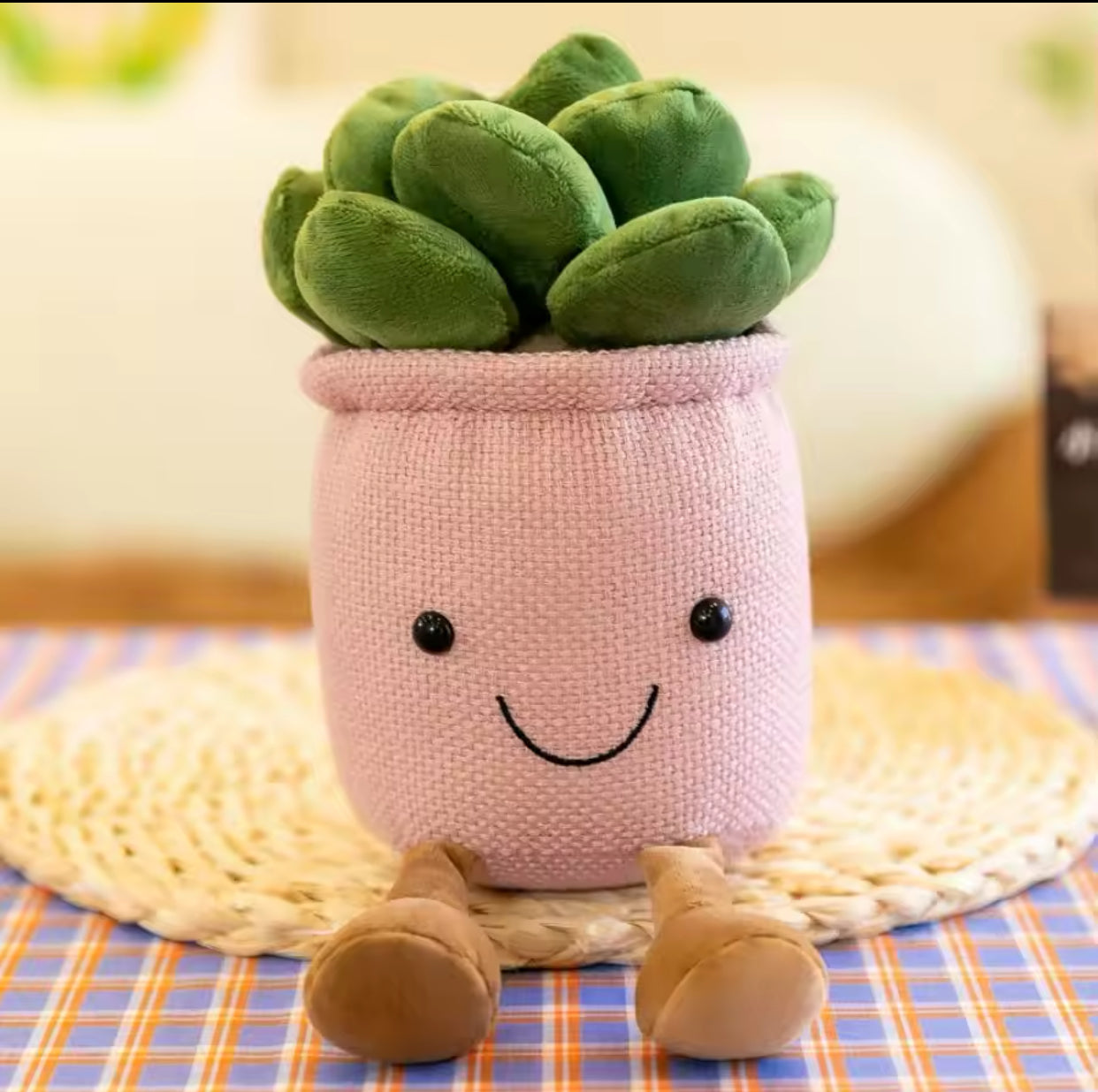 Plush Succulent Plants Stuffed Toy - 23cm Pink