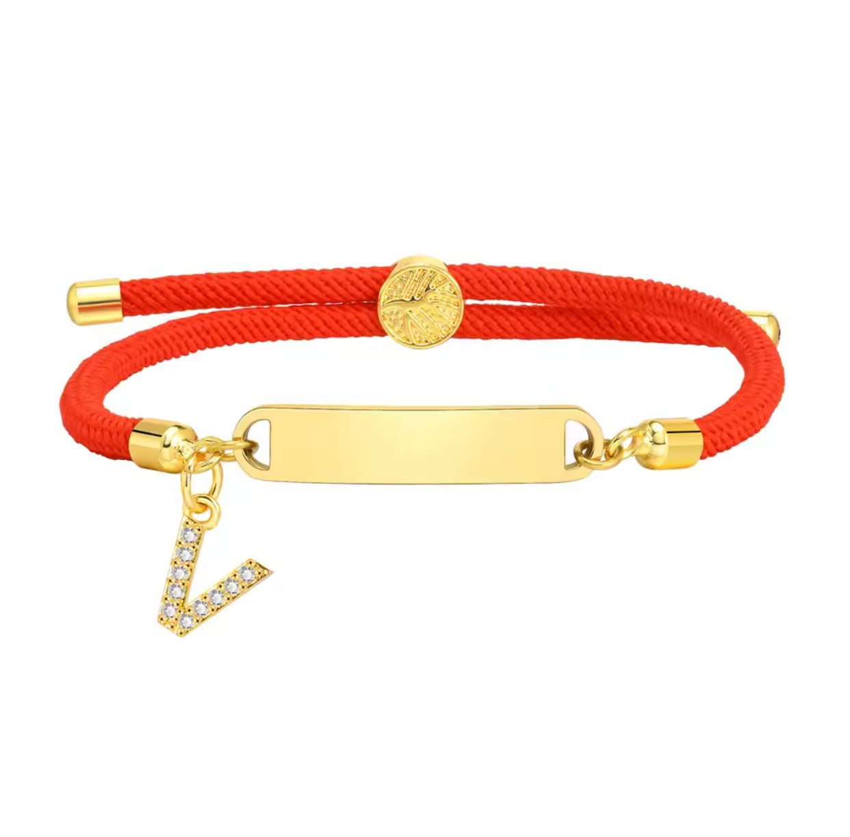 Baby Red Gold Custom Bracelet Personalised Red V