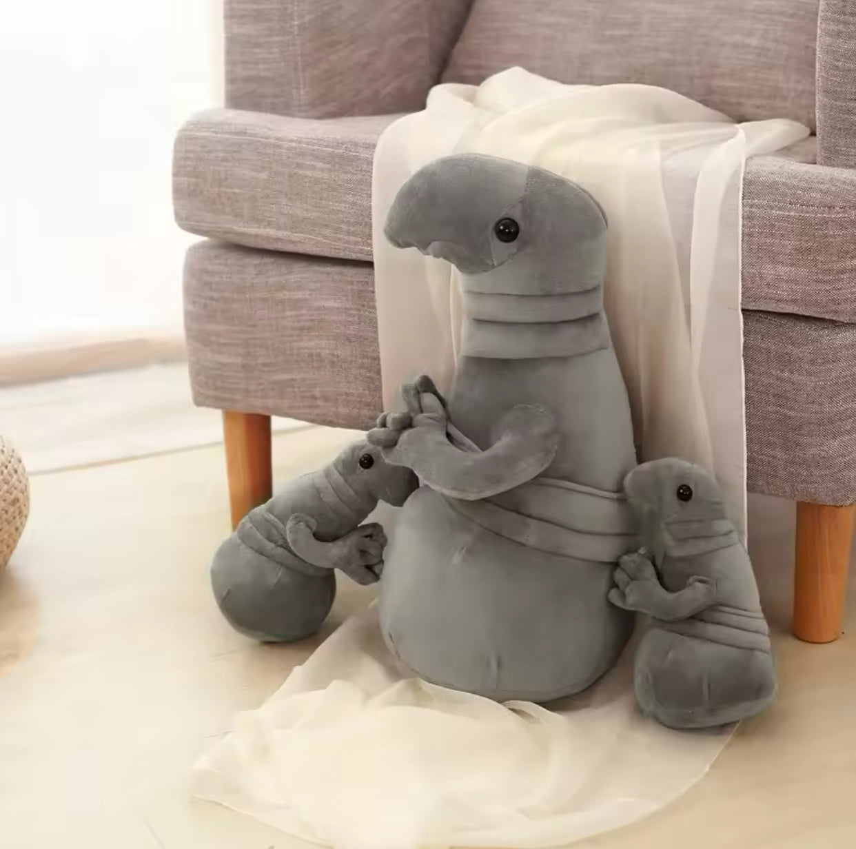 Plush Grey Ugly Alien Blob Stuffed Toy 20-30cm