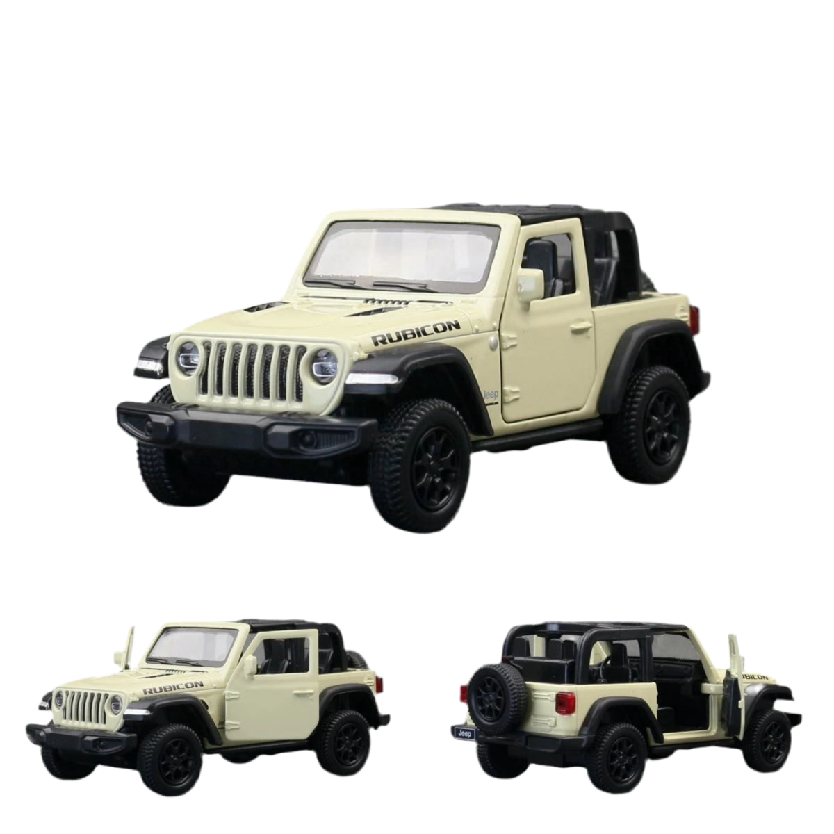 RMZ City 1/36 scale model of a Jeep Wrangler Rubicon Toy Car White