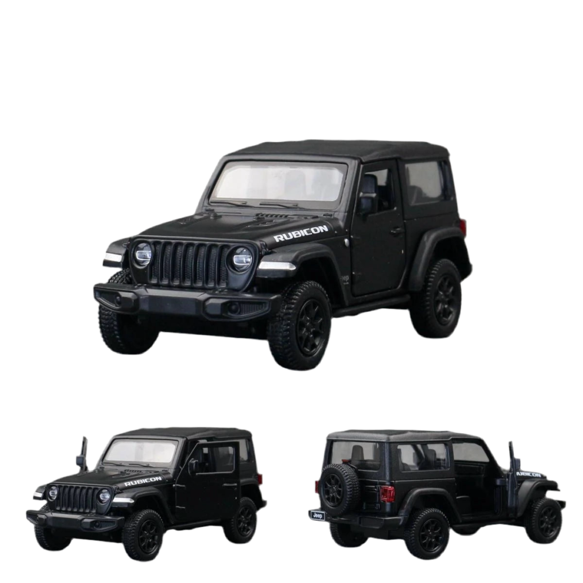 RMZ City 1/36 scale model of a Jeep Wrangler Rubicon Toy Car Matte Black