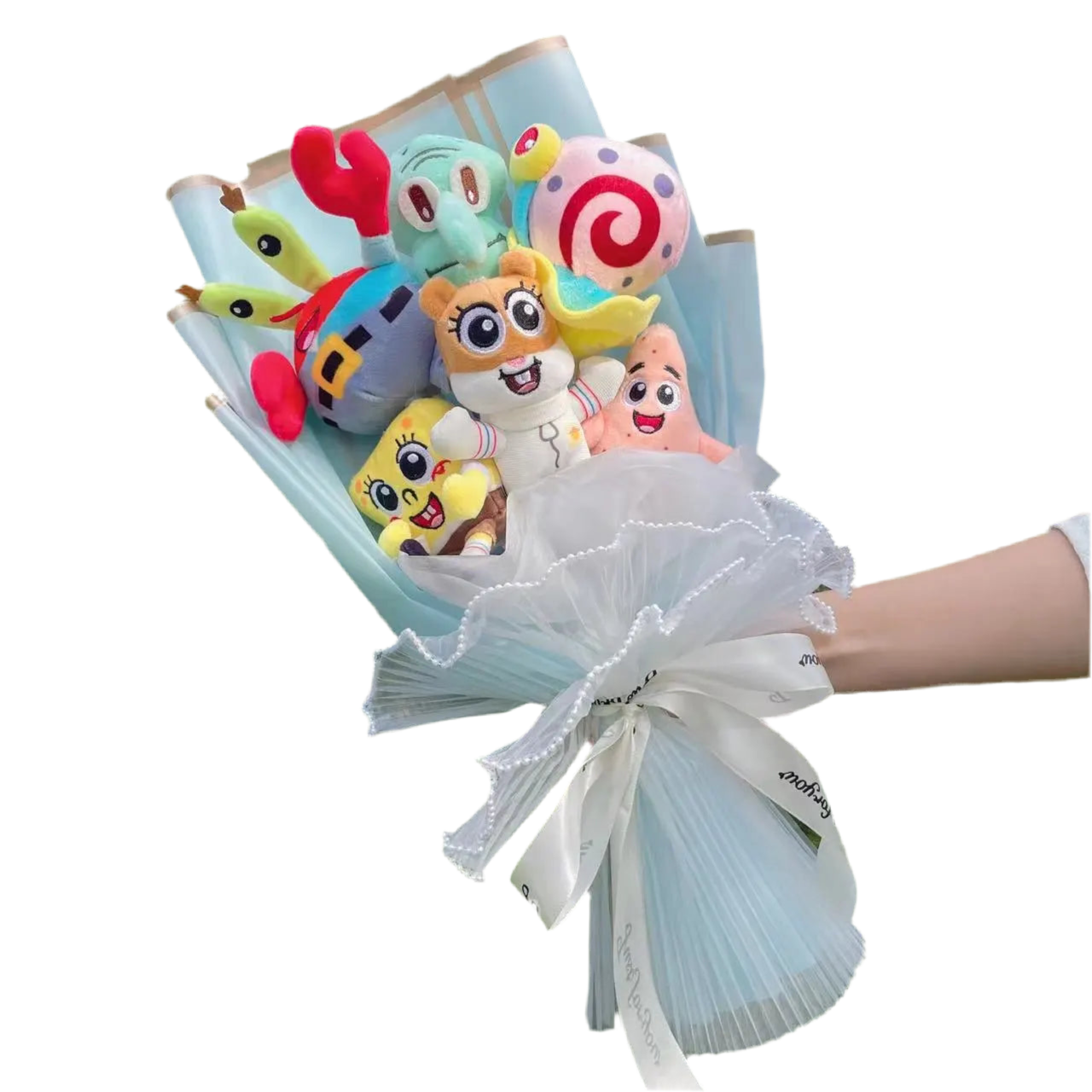 Plush SpongeBob Patrick Star Gary Squidward Stuffed Toy Flower Bouquet