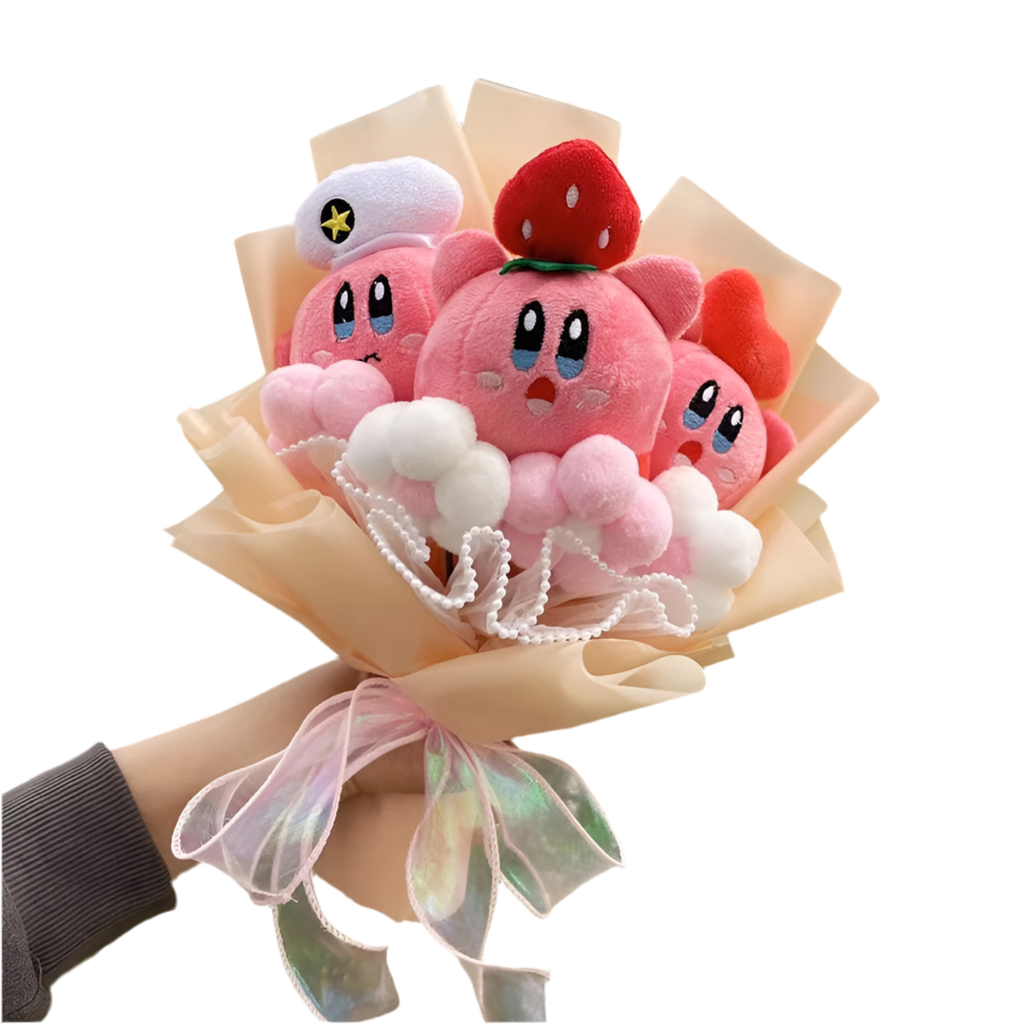 Kirby Plush Flower Gift Bouquet – 35cm Stuffed Toy Arrangement | Cute Gaming Gift