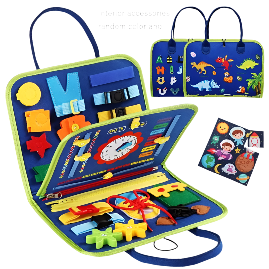 Montessori Busy Board Educational Activity Developing Sensory Board Fine Basic Dress Motor Skills Travel Toy Gift for Boys Girls