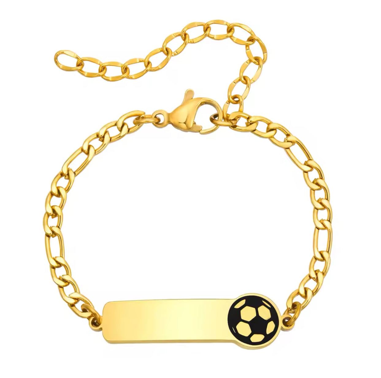 Baby Newborn Custom Bracelet Personalised Gold Football