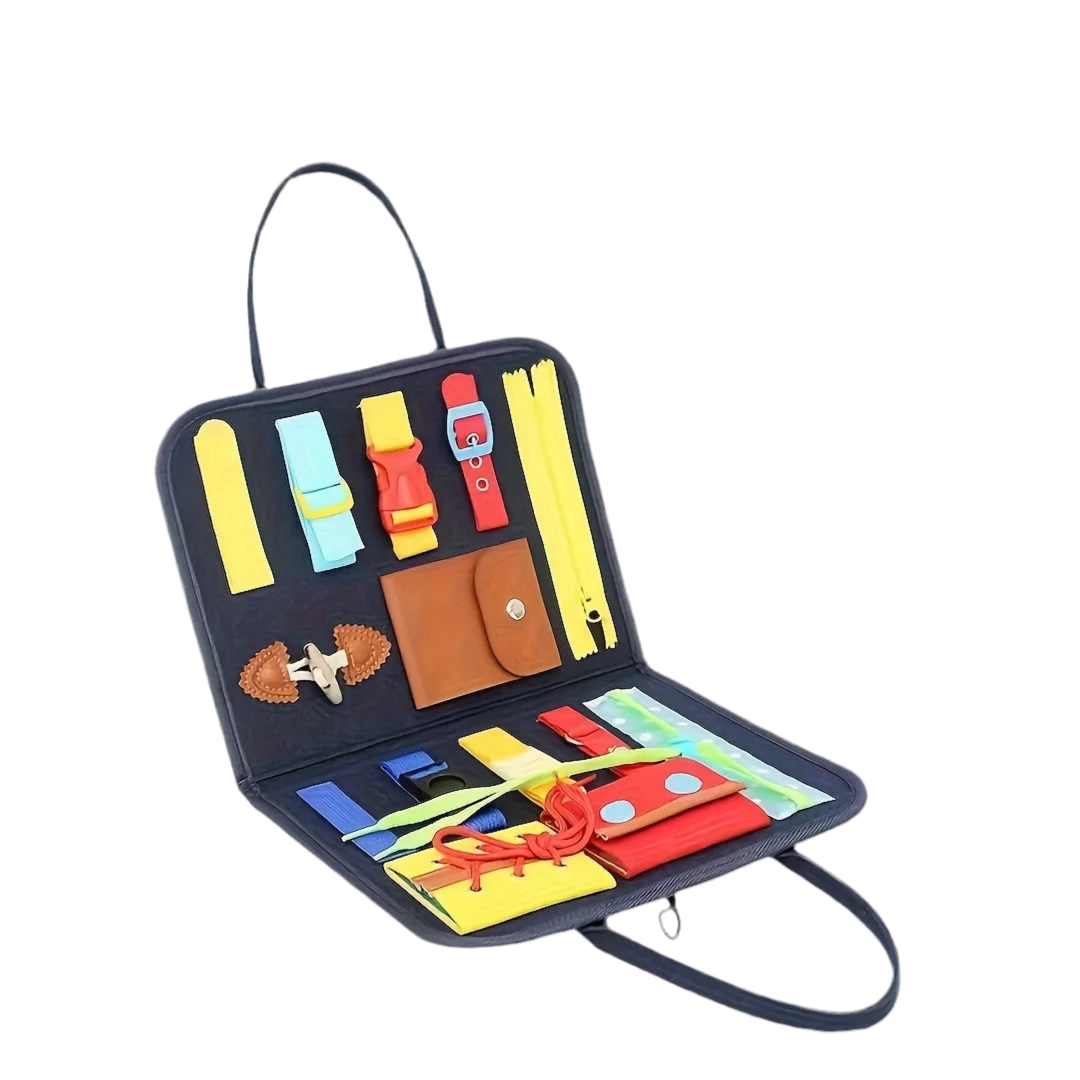 Montessori Busy Board Educational Activity Developing Sensory Board Fine Basic Dress Motor Skills Travel Toy Gift for Boys Girls