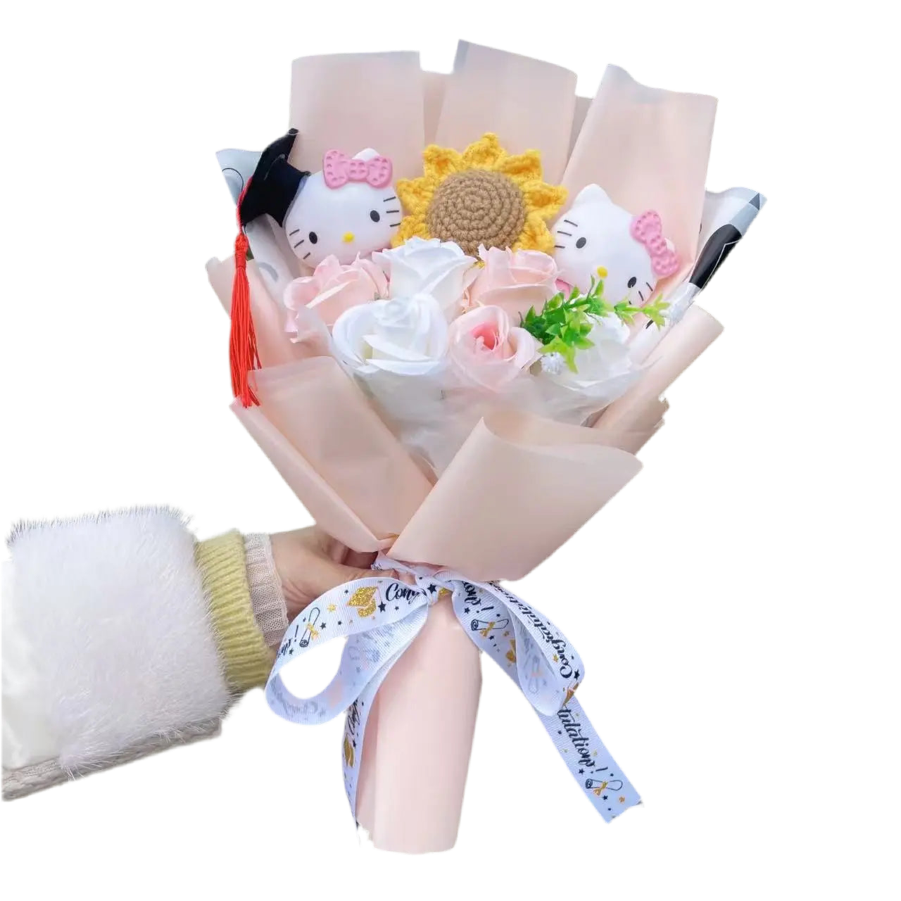 Hello Kitty Plush Flower Gift Bouquet – 35cm in Gift Box | Sanrio-Inspired Keepsake Arrangement 17