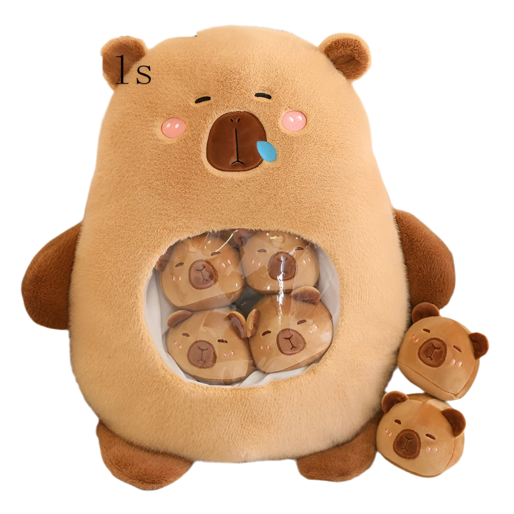 Plush Panda Koala Capybara Pudding Bag Stuffed Toy 35-50cm Brown Capybara