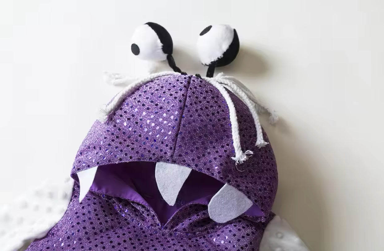Kids Purple Baby Boo Monster Halloween Costume (Age 24M-7YRS)