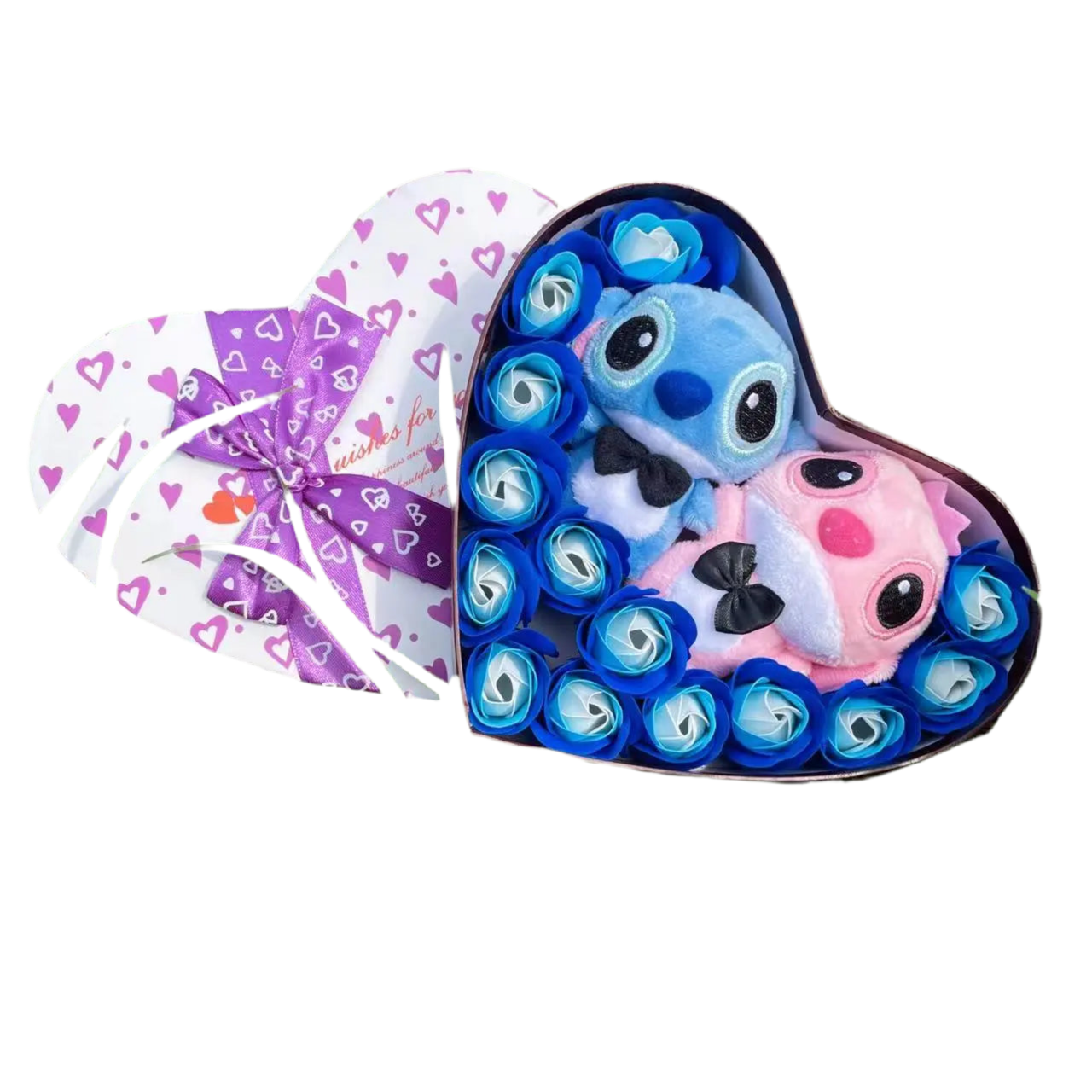 Stitch Plush Flower Heart Gift Box | Kawaii Disney-Inspired Keepsake