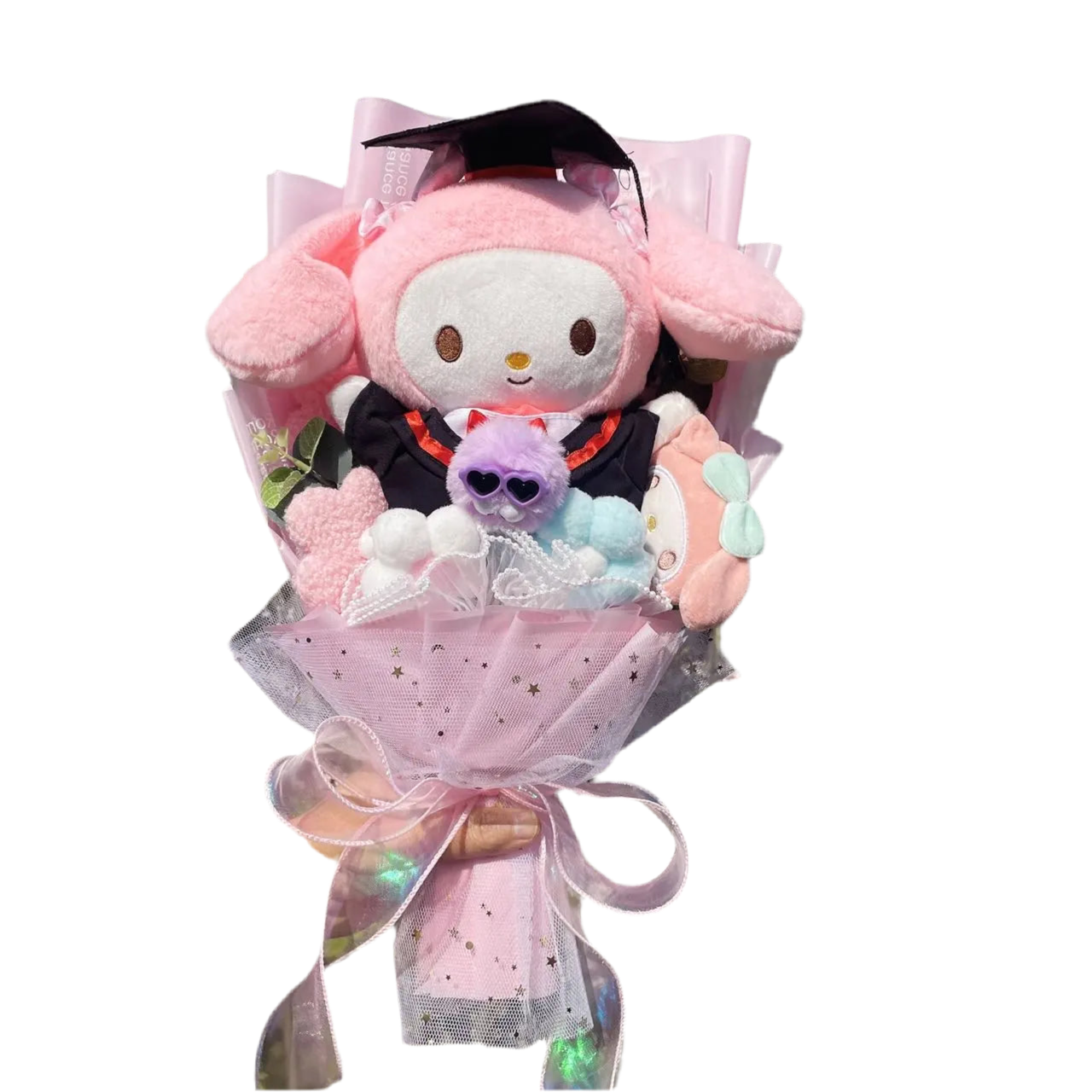 Sanrio Graduation Plush Flower Gift Bouquet – My Melody, Kuromi & Cinnamoroll