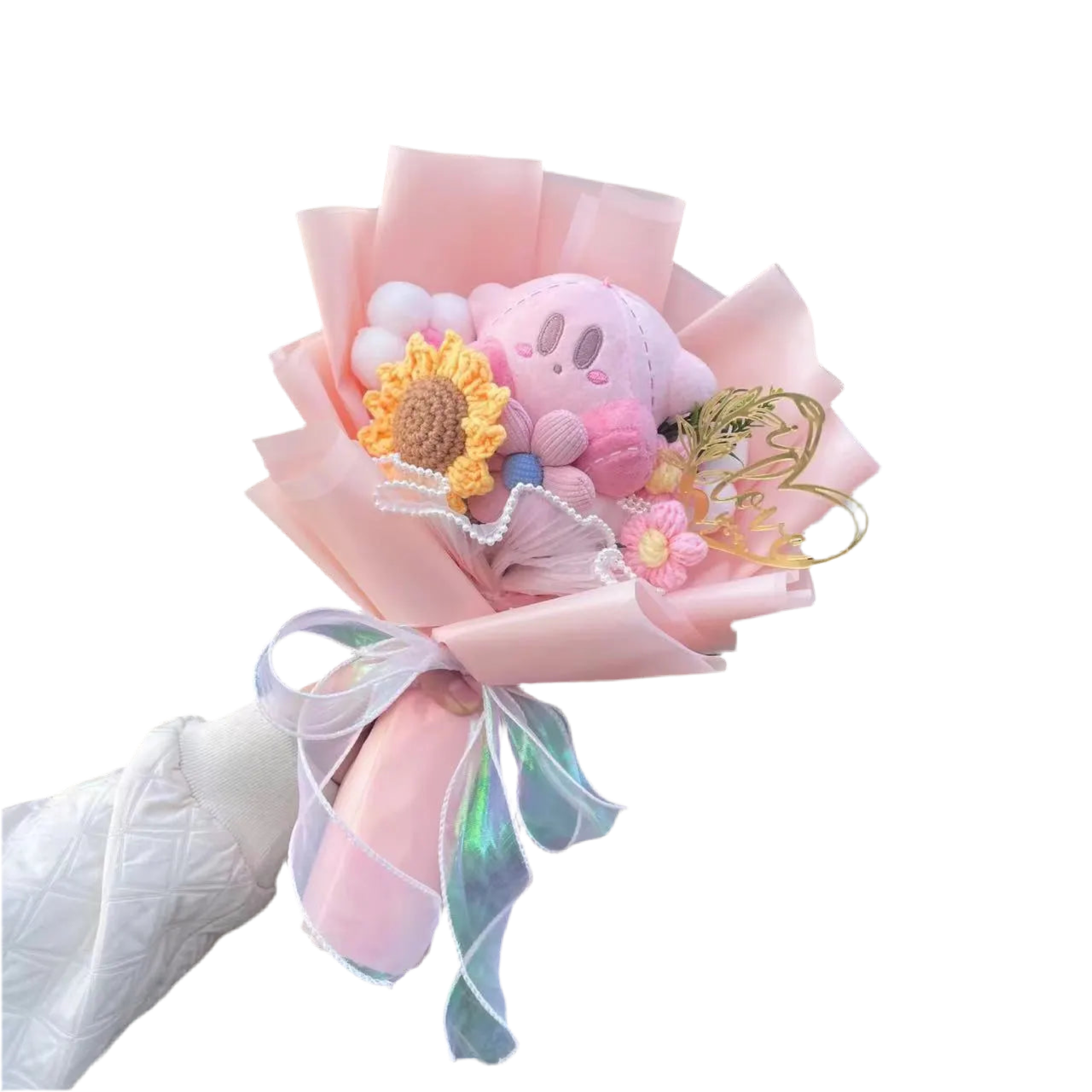 Kirby Plush Flower Gift Bouquet – 35cm Stuffed Toy Arrangement | Cute Gaming Gift