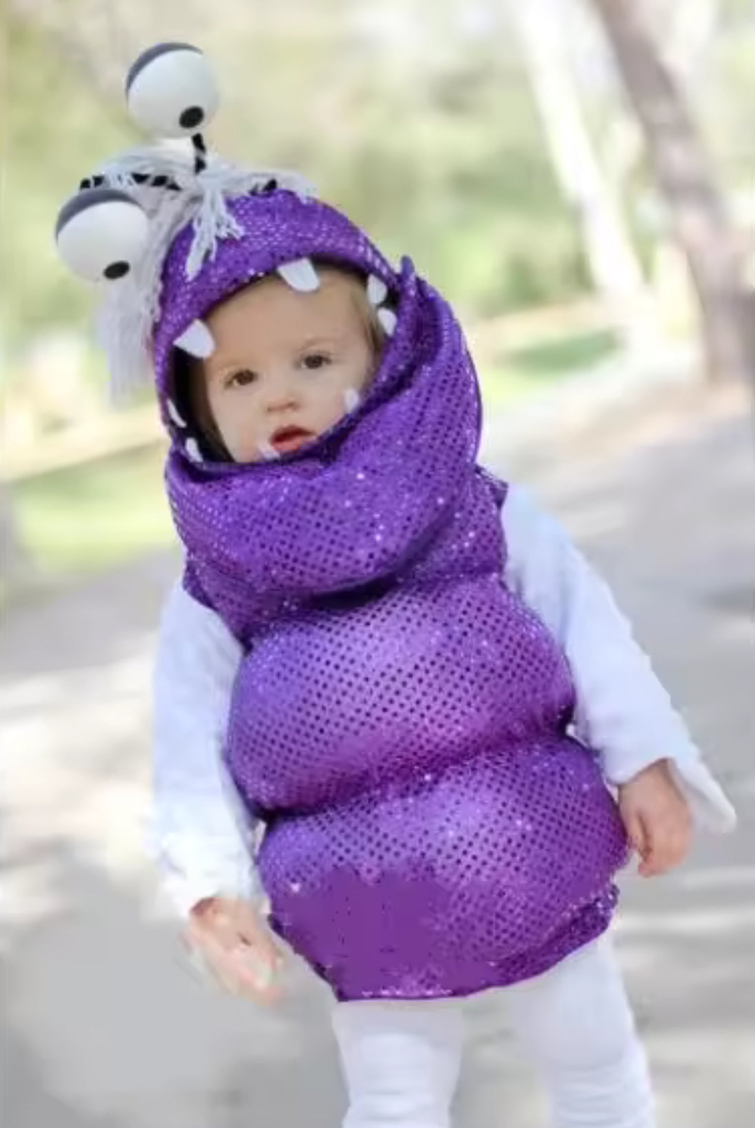 Kids Purple Baby Boo Monster Halloween Costume (Age 24M-7YRS)