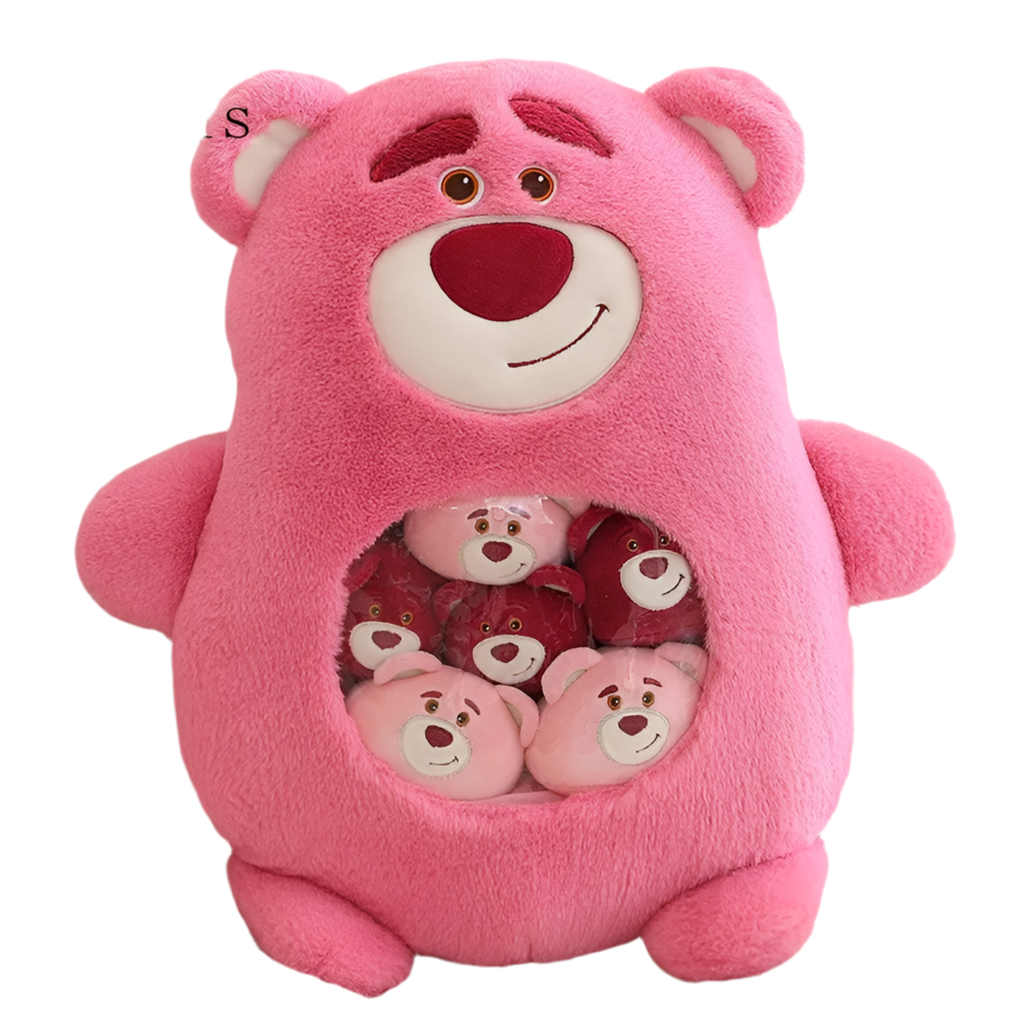 Plush Panda Koala Capybara Pudding Bag Stuffed Toy 35-50cm Pink Bear