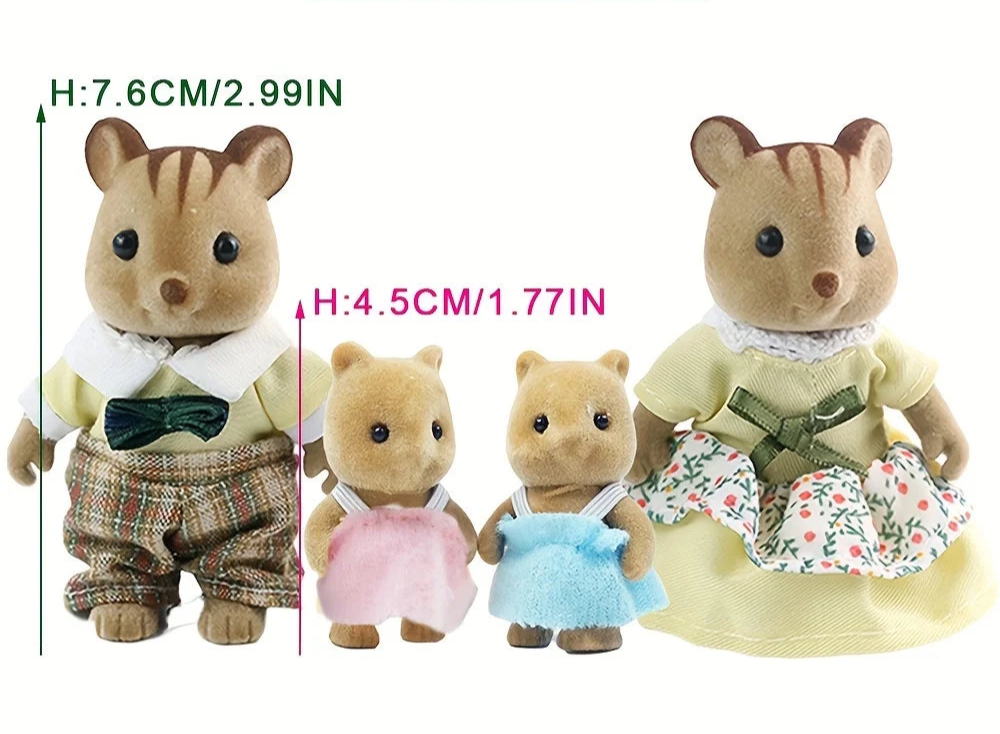 Bunny Families Forest Animal 1:12 Scale Dollhouse Miniatures