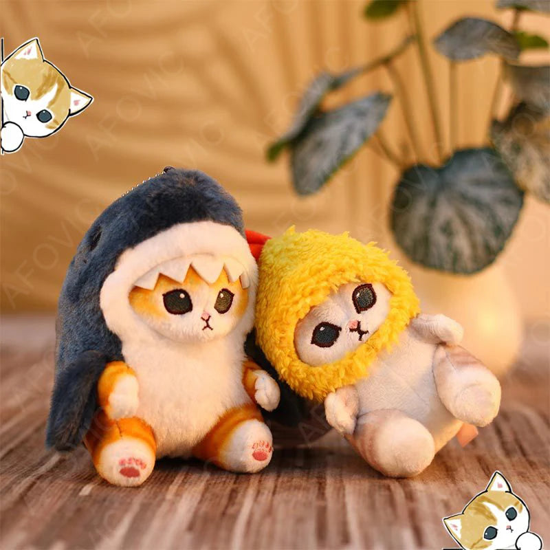 Kawaii Anime Hobby Tempura Fried Shrimp Shark Cat Plush Doll