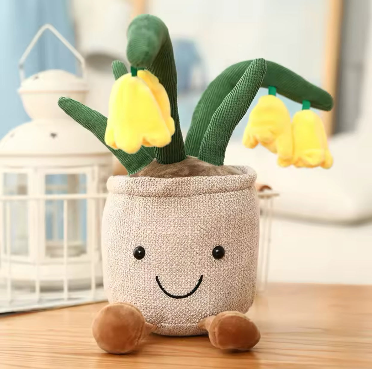 Plush Bluebells Flowers Stuffed Toy - 25cm Yellow