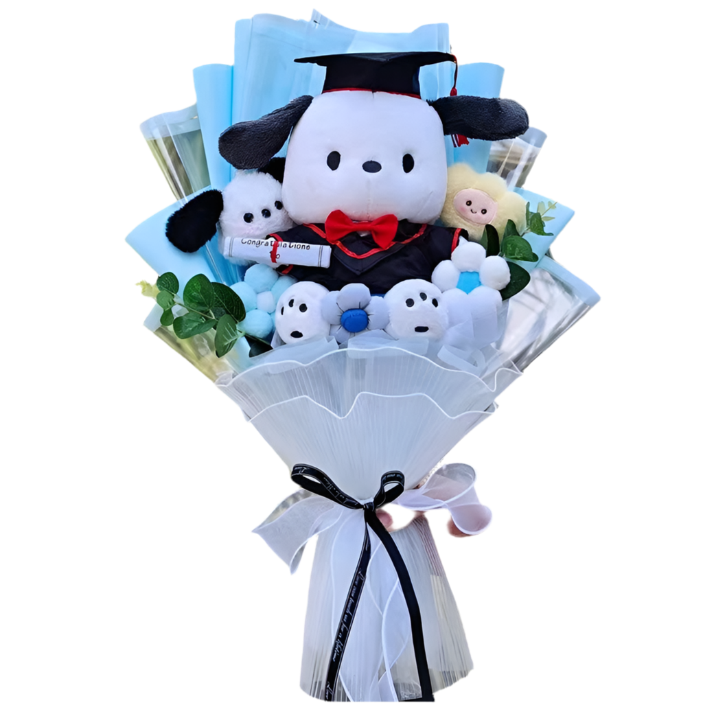 Sanrio Graduation Plush Flower Gift Bouquet – My Melody, Kuromi & Cinnamoroll