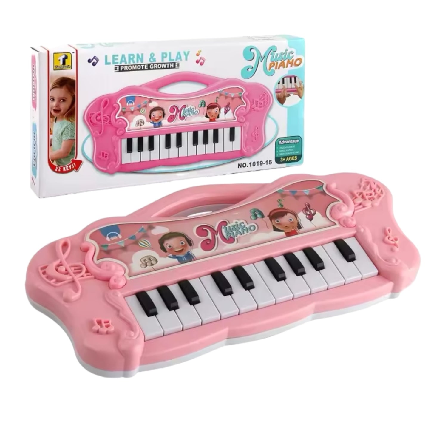 Kids Musical Light Keyboard Pink