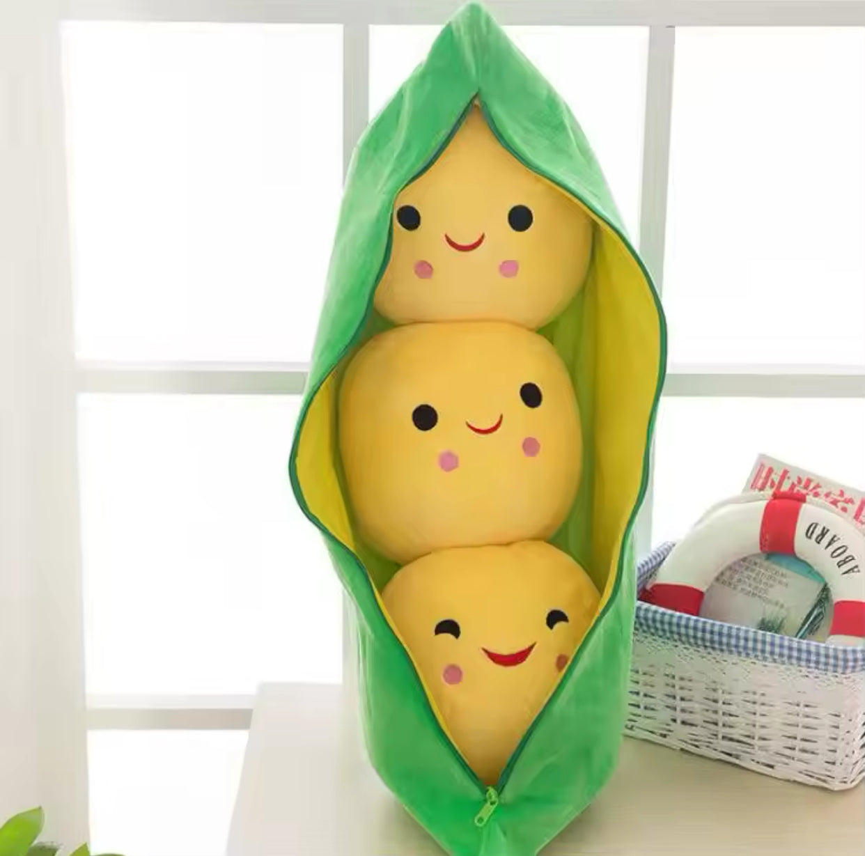 Plush Peas In A Pod Stuffed Toy - 25cm Yellow