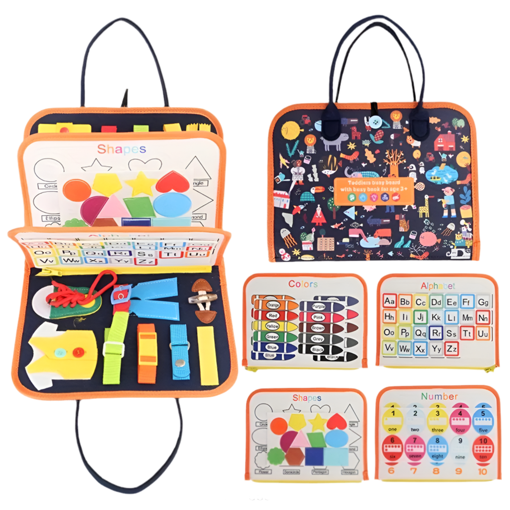 Montessori Busy Board Educational Activity Developing Sensory Board Fine Basic Dress Motor Skills Travel Toy Gift for Boys Girls
