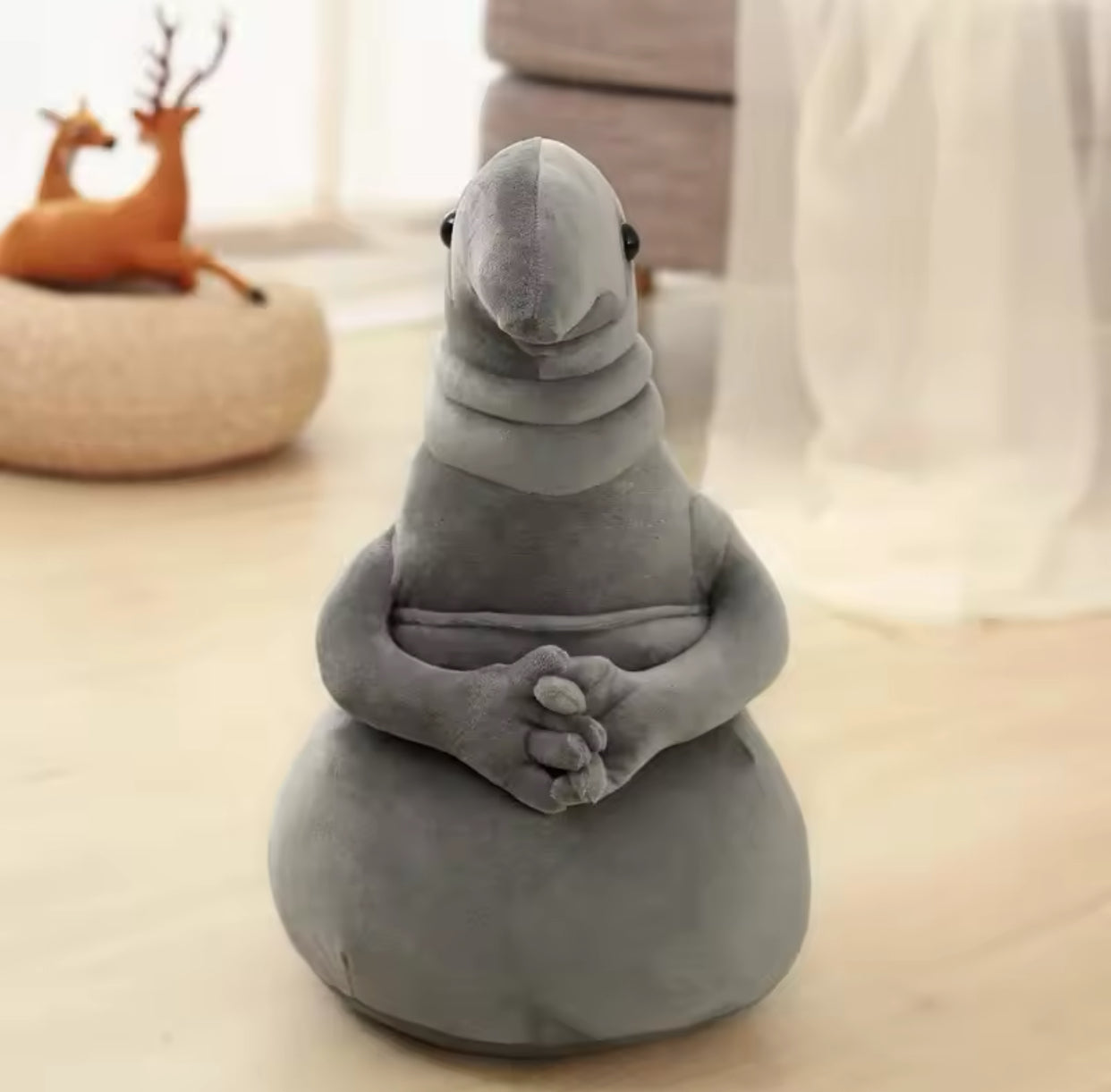 Plush Grey Ugly Alien Blob Stuffed Toy 20-30cm Gray