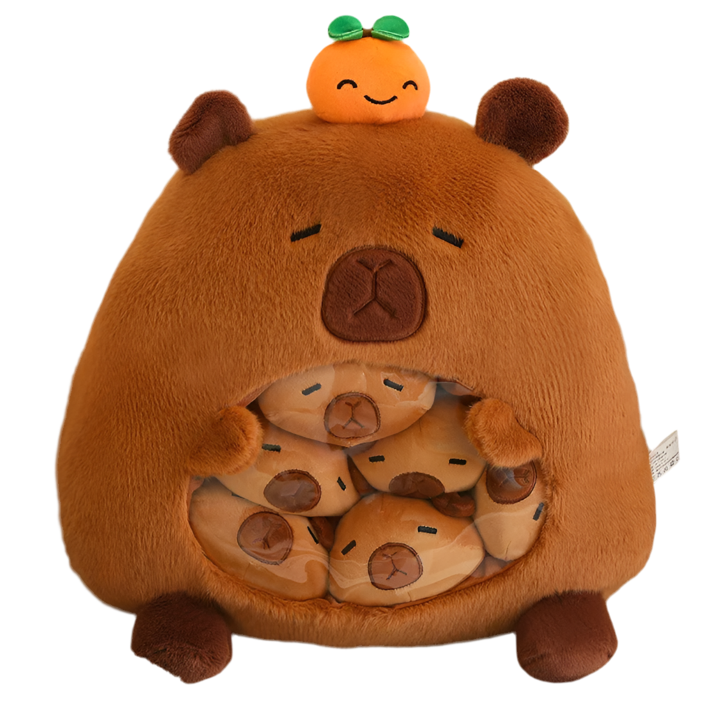 Plush Panda Koala Capybara Pudding Bag Stuffed Toy 35-50cm Brown Capybara-1