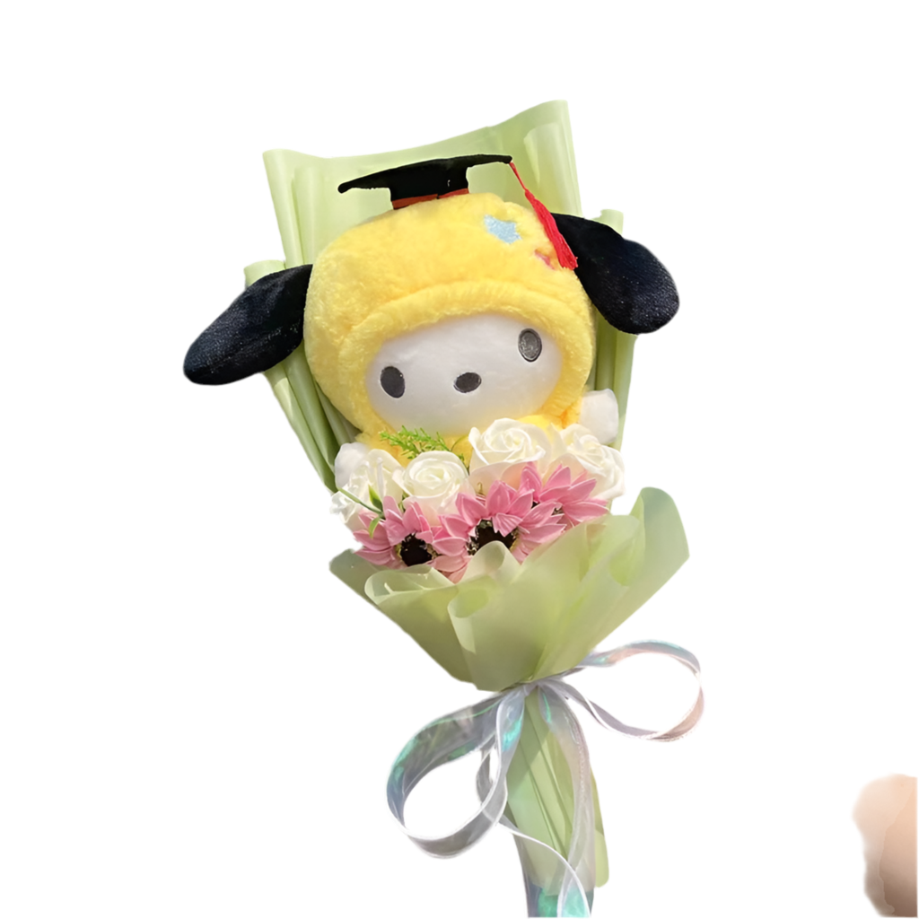 Sanrio Graduation Plush Flower Gift Bouquet – My Melody, Kuromi & Cinnamoroll