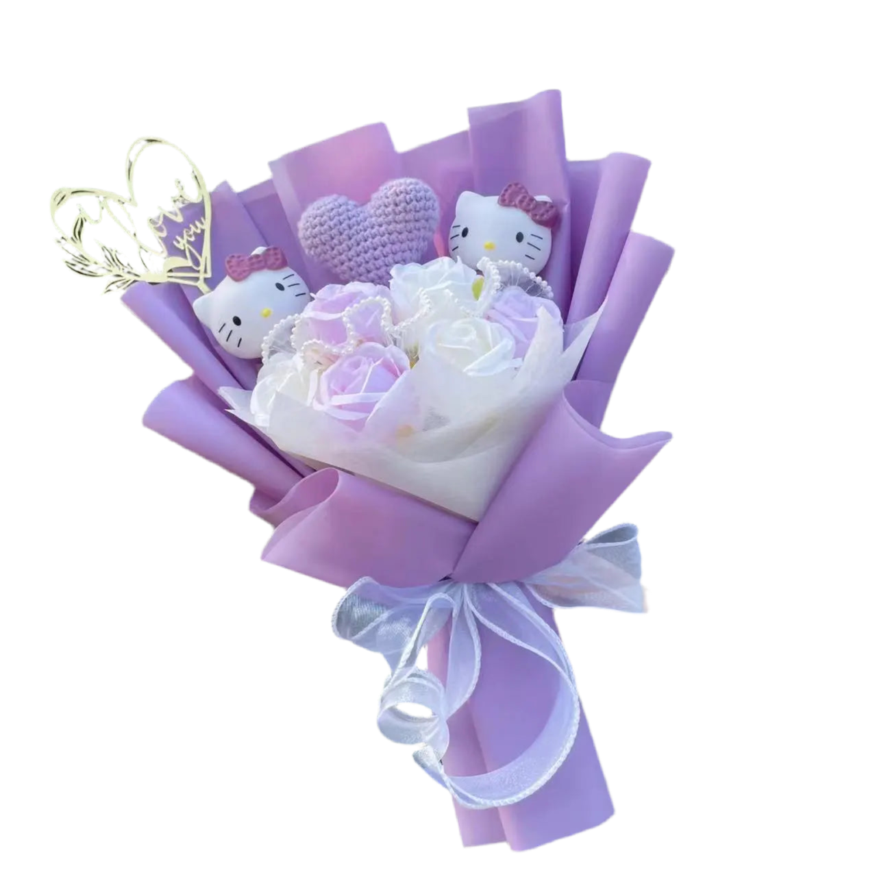 Hello Kitty Plush Flower Gift Bouquet – 35cm in Gift Box | Sanrio-Inspired Keepsake Arrangement 1