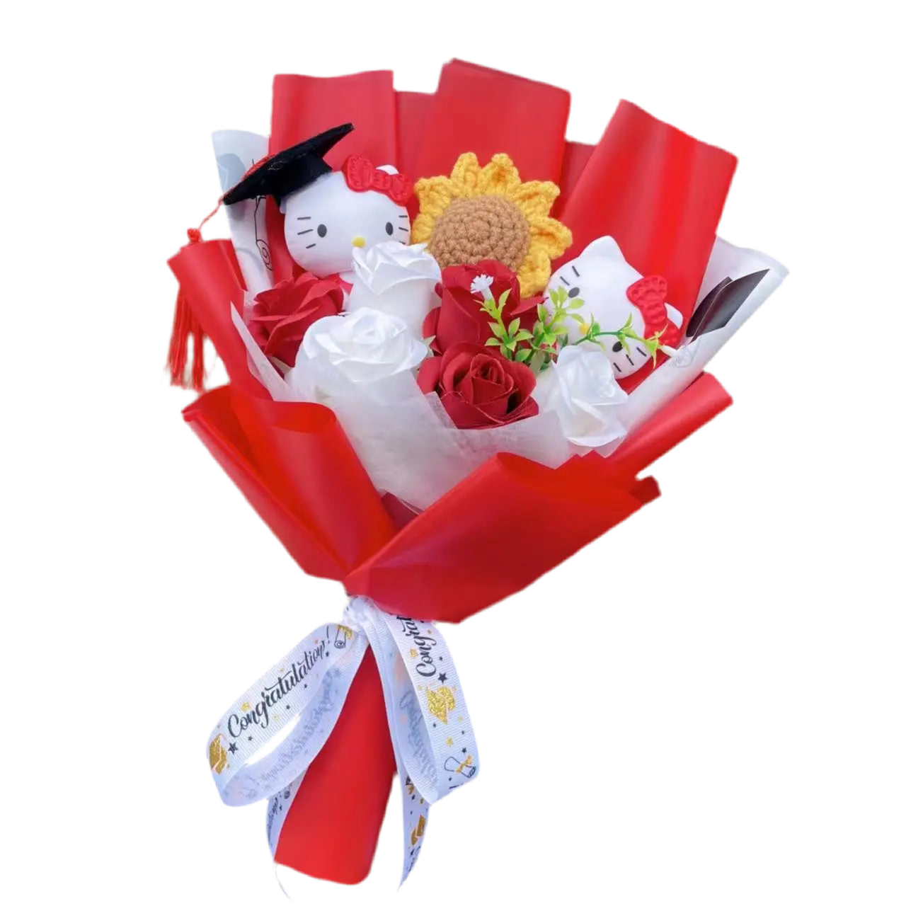Hello Kitty Plush Flower Gift Bouquet – 35cm in Gift Box | Sanrio-Inspired Keepsake Arrangement 18