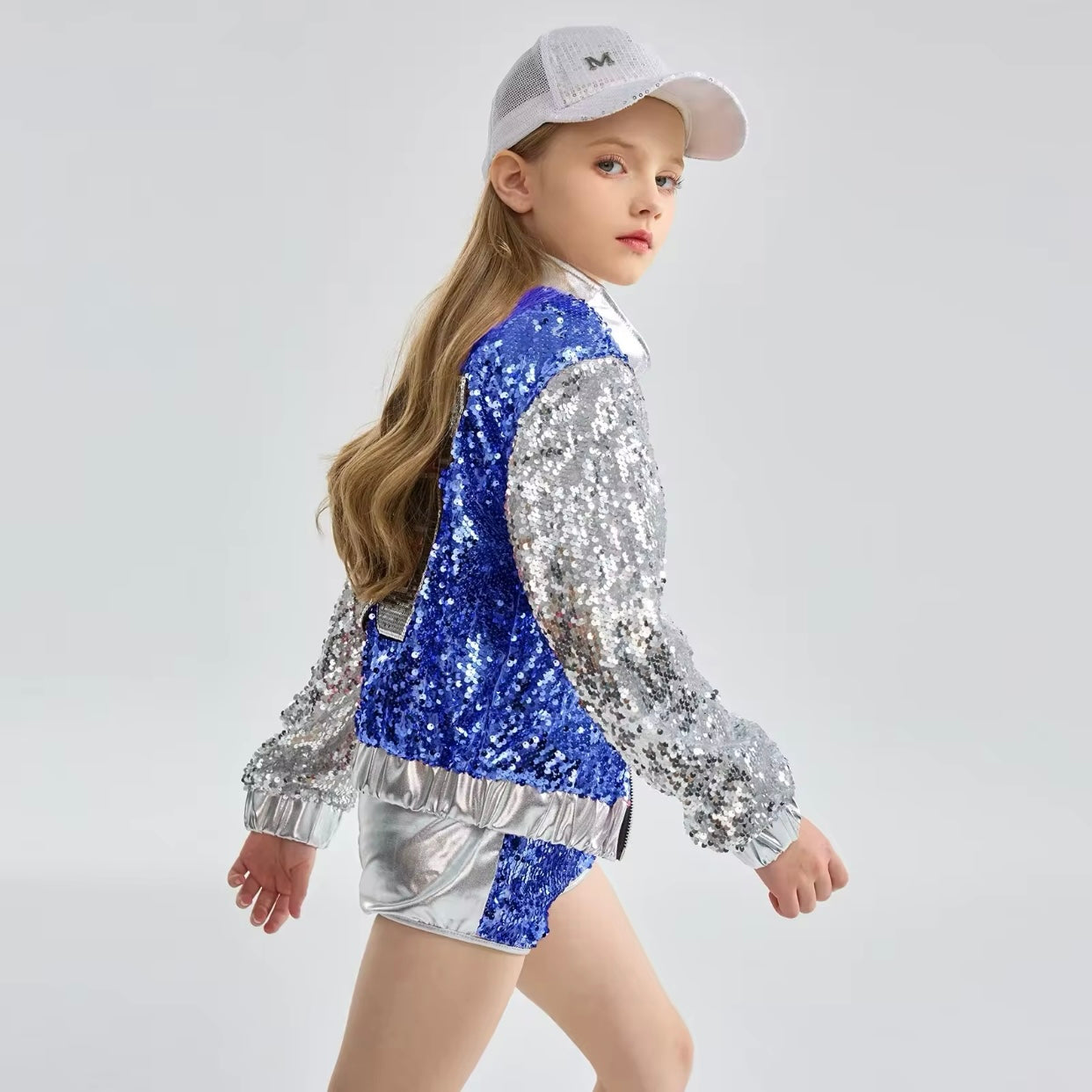 Girls Sequin Jacket Shorts & Top Set (Age 4-14YRS)