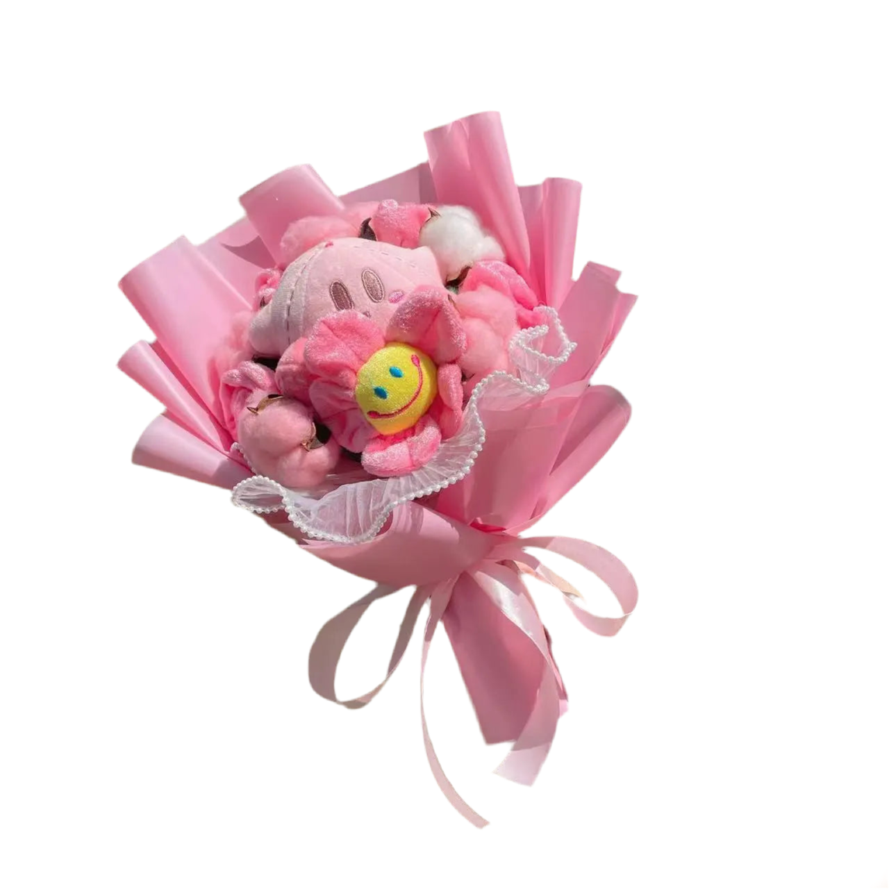 Kirby Plush Flower Gift Bouquet – 35cm Stuffed Toy Arrangement | Cute Gaming Gift