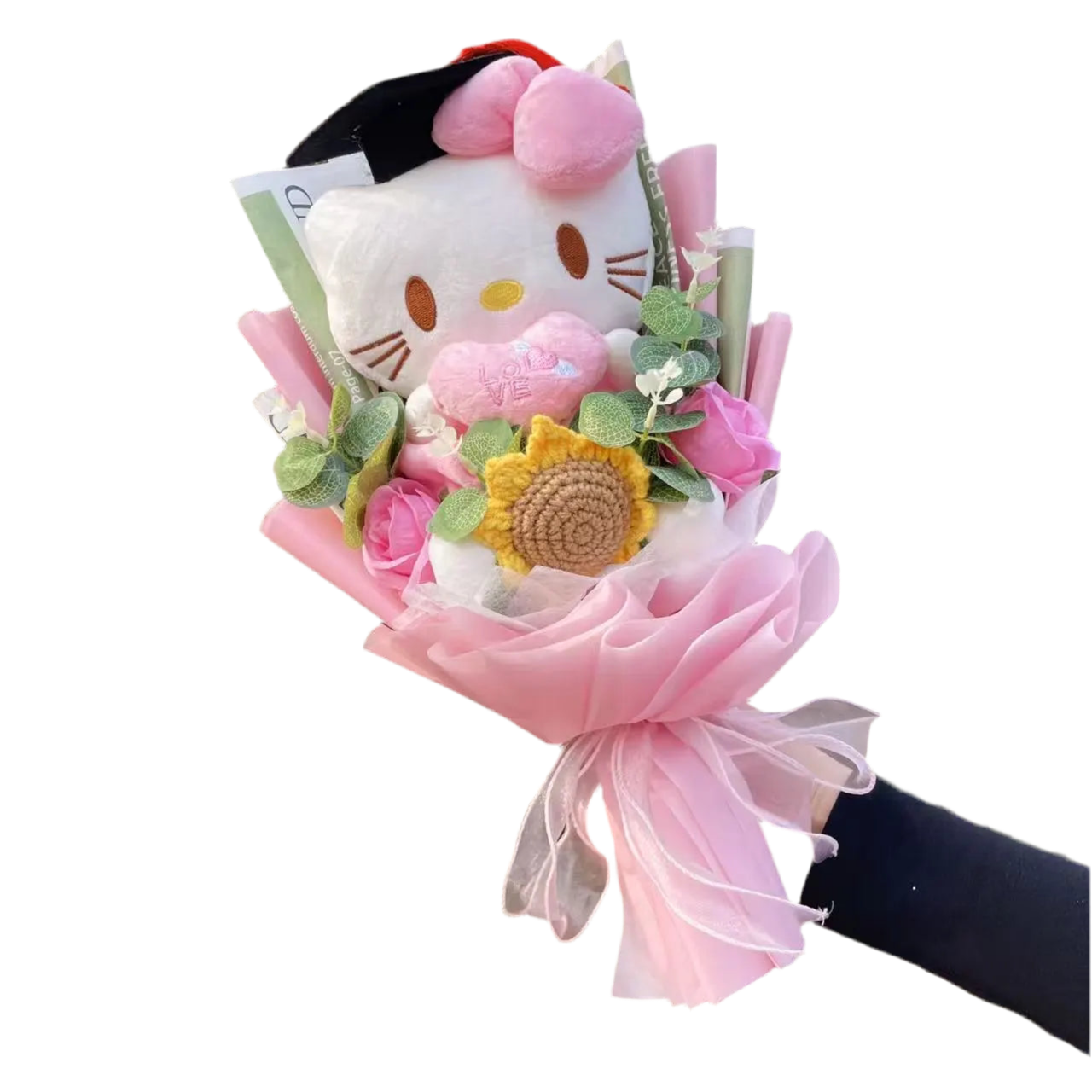 Sanrio Graduation Plush Flower Gift Bouquet – My Melody, Kuromi & Cinnamoroll 8