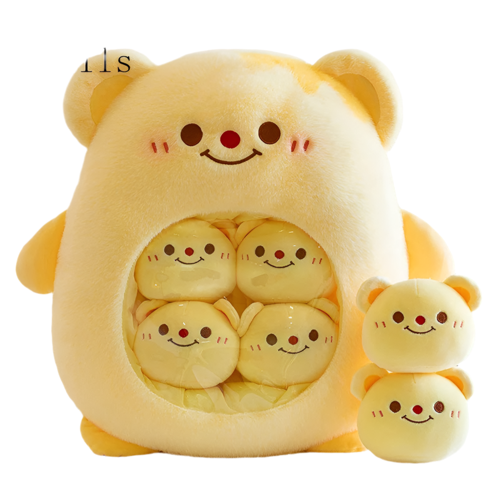Plush Panda Koala Capybara Pudding Bag Stuffed Toy 35-50cm Yellow Bear