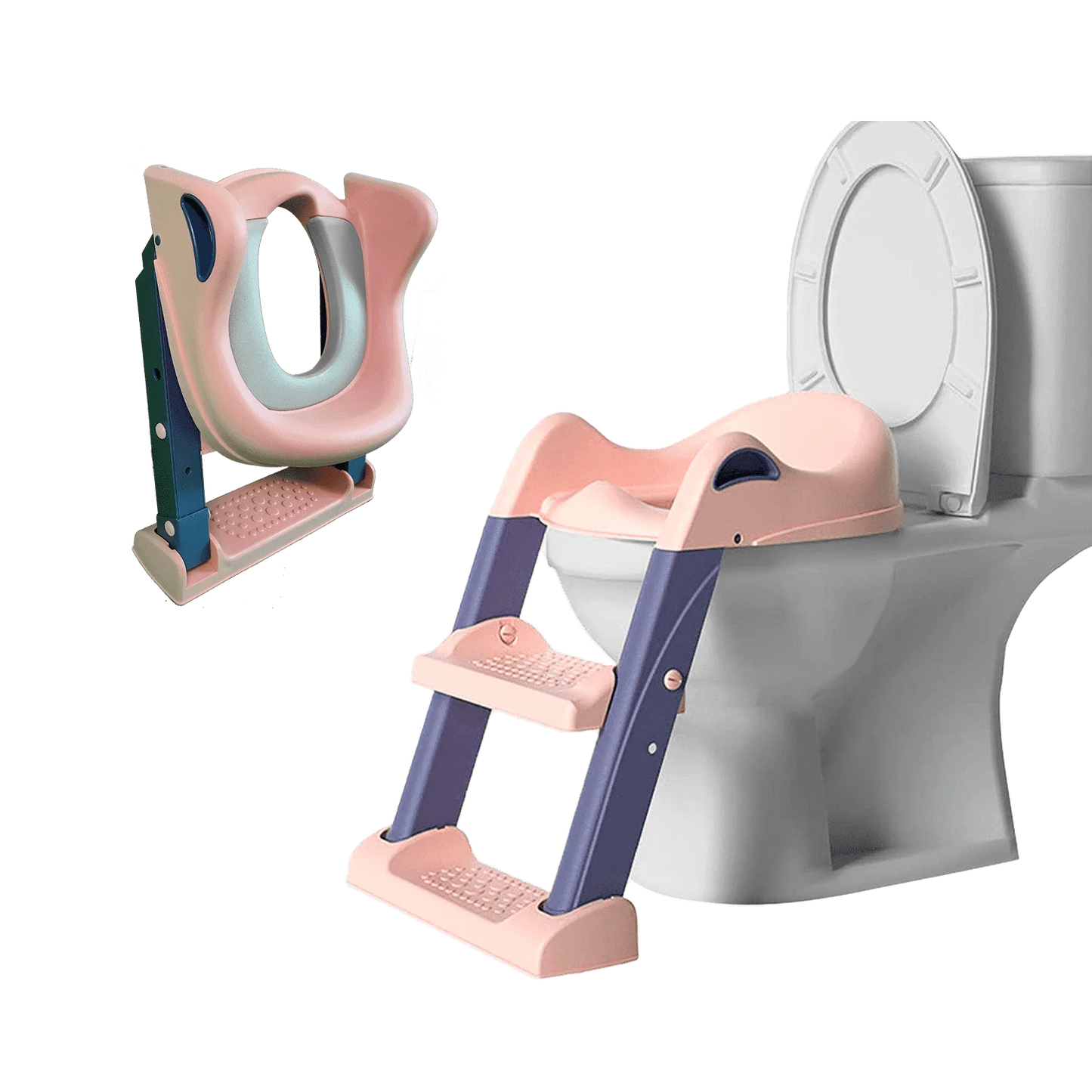 Children’s Toilet Training Seat Built In Step Ladder Pink l
