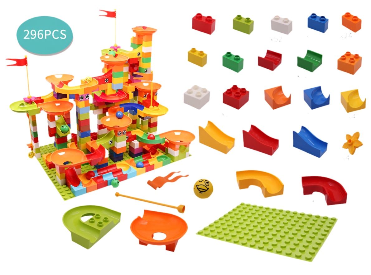 Large DIY Marble Run Track - 74-296 PCS
