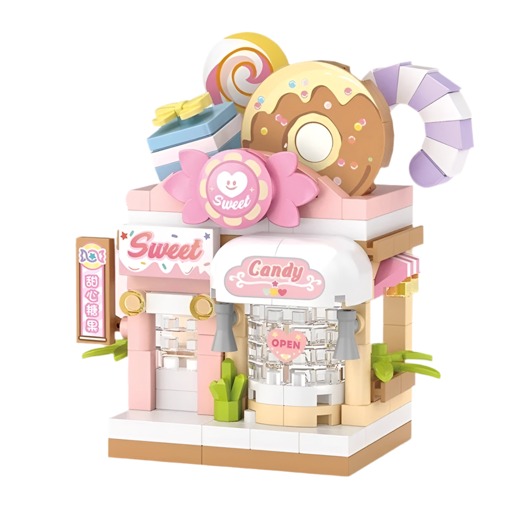 A Miniature DIY Building Blocks Restaurant Dessert Coffee Store