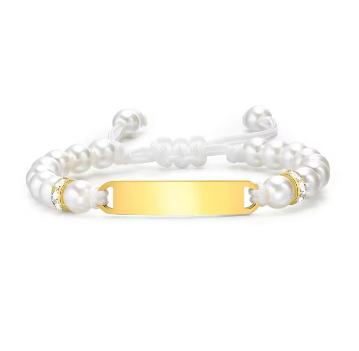 Baby Custom Pearl Bracelet Personalised White